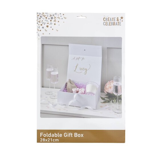 Create & Celebrate White Foldable Gift Box 28cm x 21cm image number 4