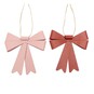 Hanging Red and Pink Metal Bow Decorations 2 Pack image number 2