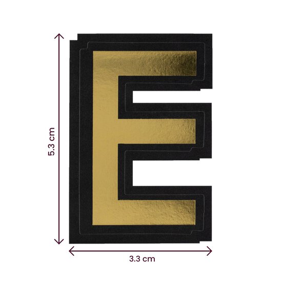 Black and Gold Vinyl Letter E Sticker 5cm image number 4