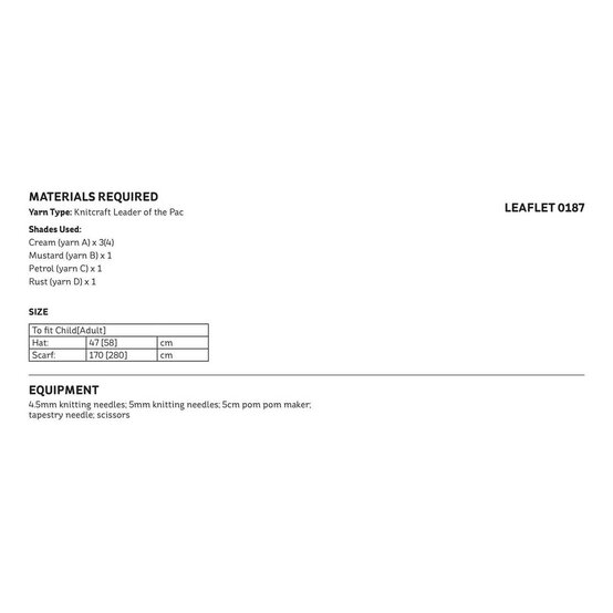 Knitcraft Zigzag Beret and Scarf Digital Pattern 0187 image number 2