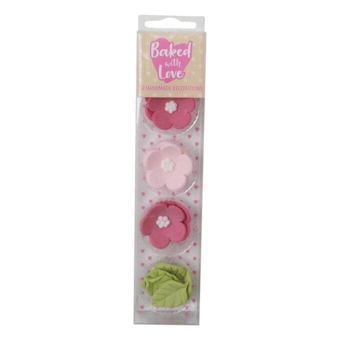 Baked With Love Flower and Leaf Sugar Toppers 12 Pack image number 1