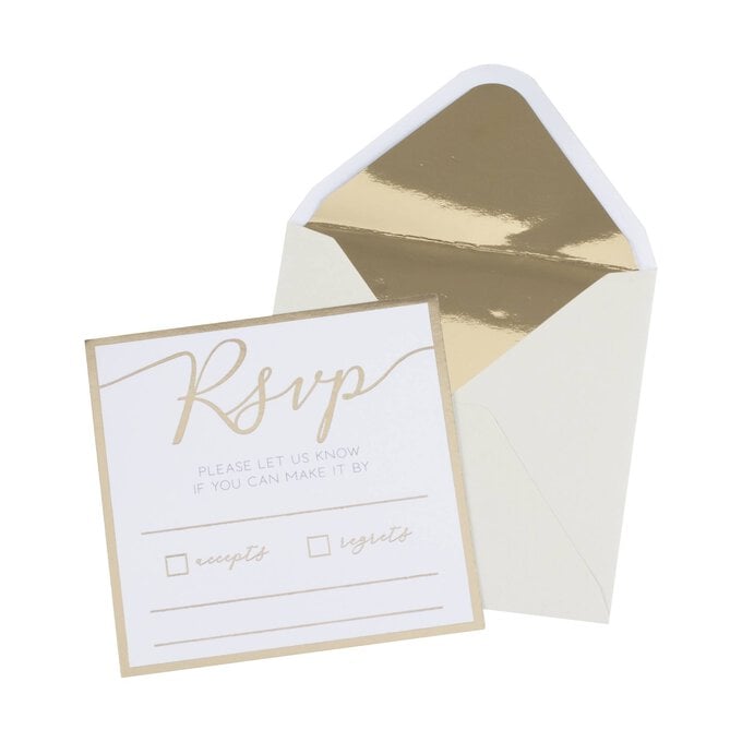 Champagne Gold RSVP Cards 20 Pack image number 1