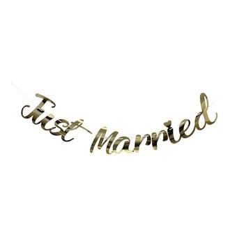 Gold Just Married Bunting 2m