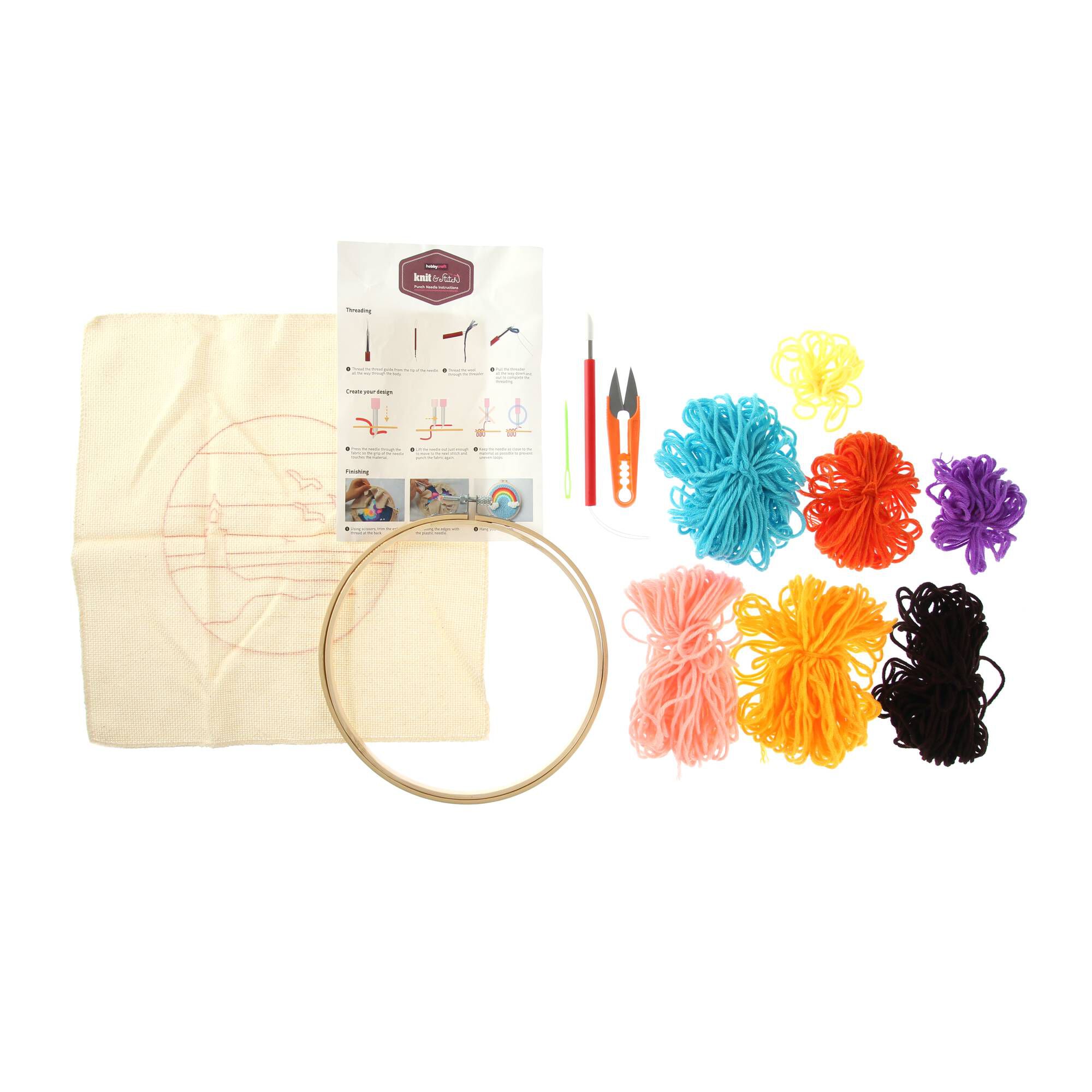 Sea Embroidery Punch Needle Hoop Kit 20cm | Hobbycraft