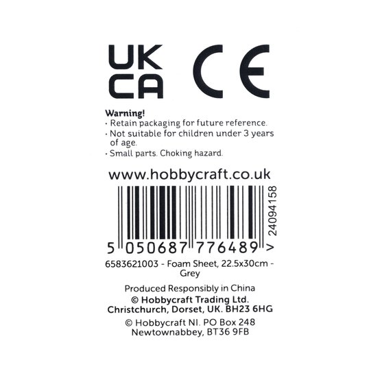 Grey EVA Foam Sheet 22.5cm x 30cm image number 5