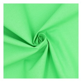 Bright Green Cotton Homespun Fabric by the Metre
