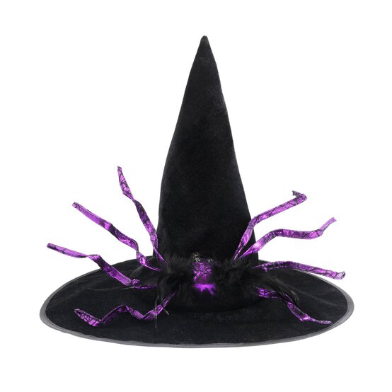 Black Witch&rsquo;s Hat with Purple Spider 45cm image number 2