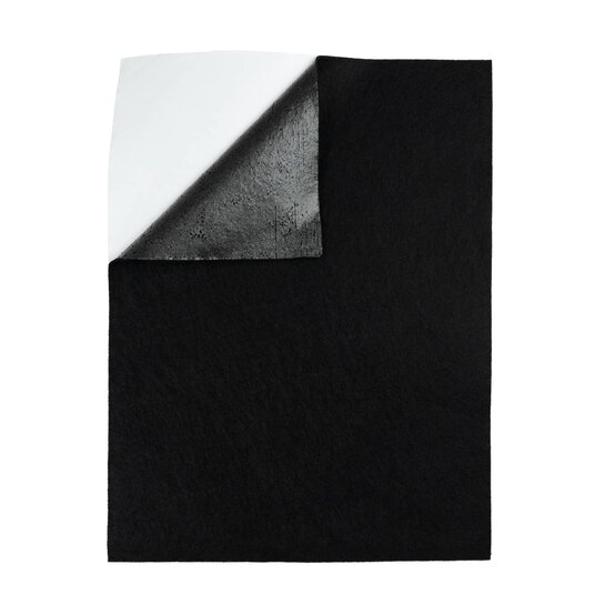 Black Self-Adhesive Felt Sheet A4 image number 1