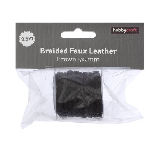 Brown Braided Faux Leather 2.5m image number 2