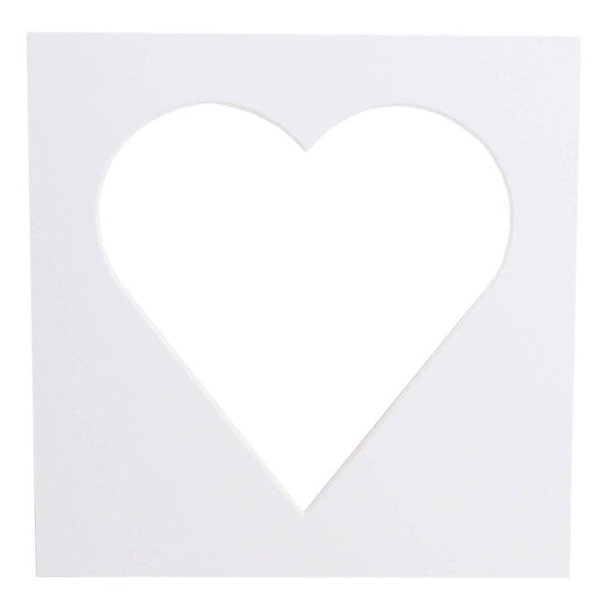 Iced White Single Heart Aperture Mount 8 x 8 Inches image number 1