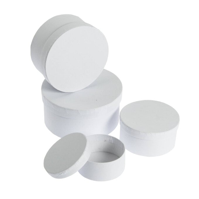 White Mache Oval Nesting Boxes 4 Pack image number 1