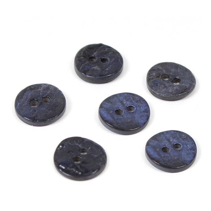 Hemline Sky Blue Shell Mother of Pearl Button 7 Pack image number 1