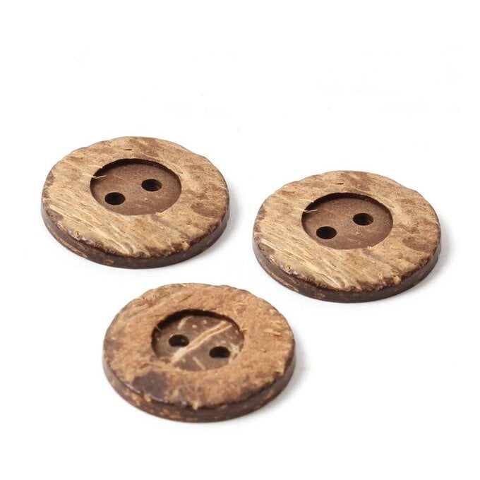 Hemline Assorted Novelty Wood Button 3 Pack image number 1
