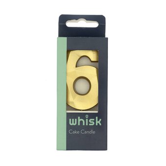Whisk Gold Faceted Number 6 Candle image number 3
