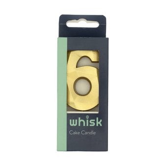 Whisk Gold Faceted Number 6 Candle