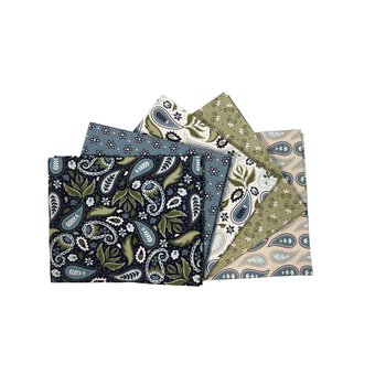Tranquil Paisley Cotton Fat Quarters 5 Pack