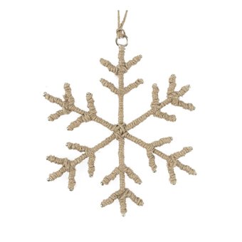 Hanging Twine Snowflake Decoration 11cm