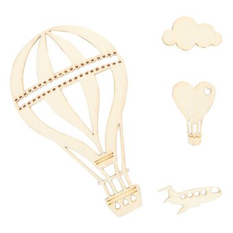 Papermania Mixed Wooden Hot Air Balloon Shapes 20 Pack