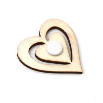 Heart and Flower Wooden Toppers 6 Pack