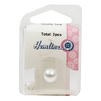 Hemline Cream Basic Pearl Effect Button 2 Pack image number 2