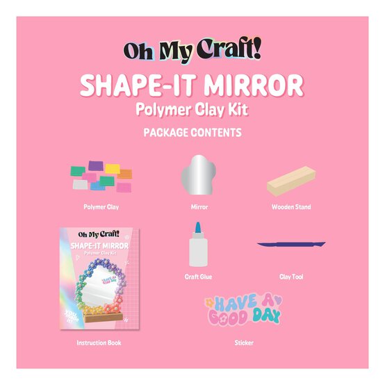 Oh My Craft! Shape-It Mirror Polymer Clay Kit image number 3