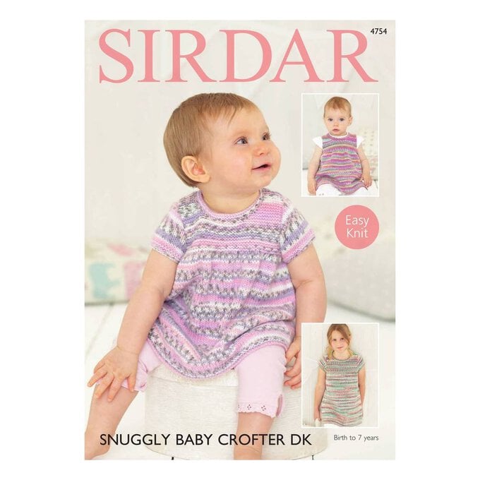 Sirdar Snuggly Baby Crofter DK Dresses Digital Pattern 4754 image number 1