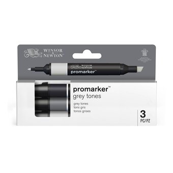 Winsor & Newton Grey Tones Promarkers 3 Pack