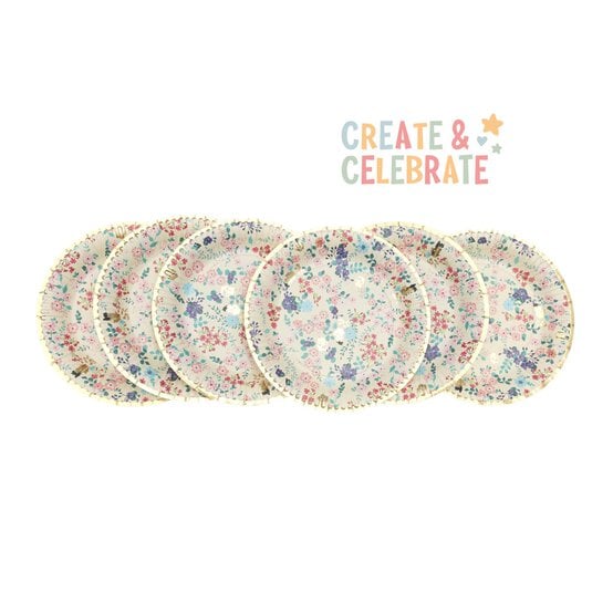 Create & Celebrate Ditsy Floral Paper Plates 6 Pack image number 1