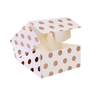 Rose Gold Polka Dot Small Treat Boxes 2 Pack image number 3