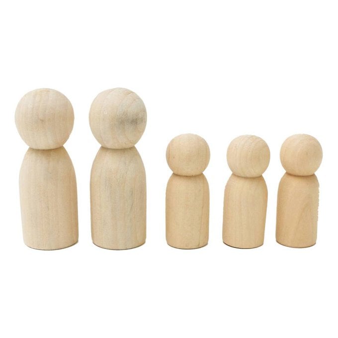 Decorate Your Own Wooden People 5 Pieces image number 1