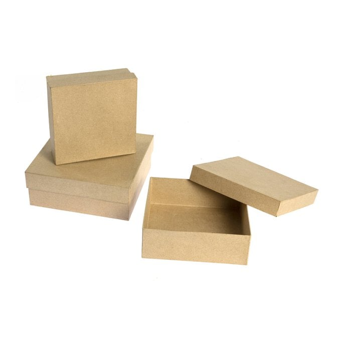 Mache Large Square Boxes 3 Pack image number 1
