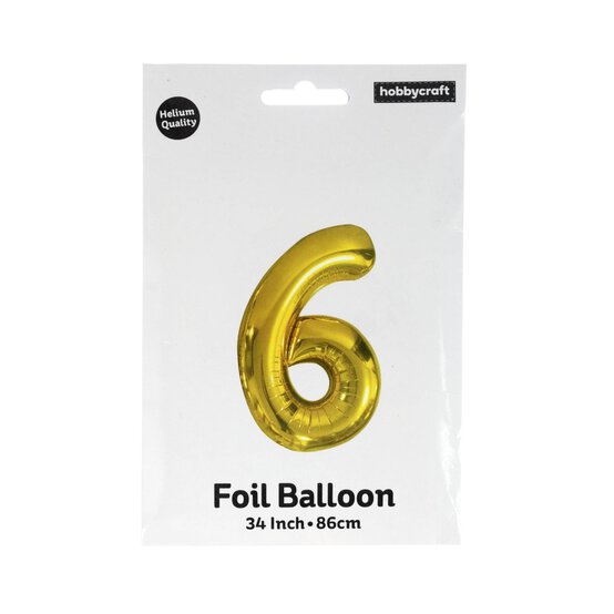Extra Large Gold Foil Number 6 Balloon image number 3