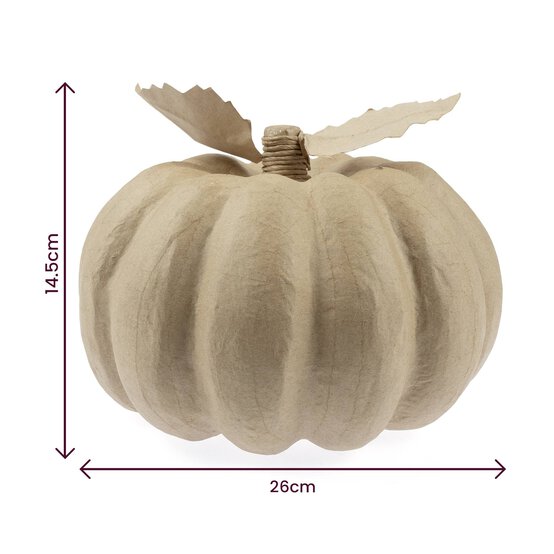 Mache Pumpkin with Leaves 26cm image number 5