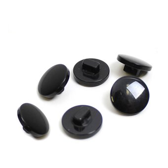 Hemline Black Basic Knitwear Button 6 Pack