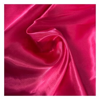 Fluorescent Pink Silky Satin Fabric by the Metre