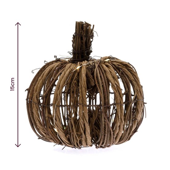 Light-Up Wicker Pumpkin 15cm image number 4