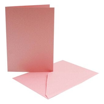 Pearlescent Pink Cards and Envelopes A6 4 Pack
