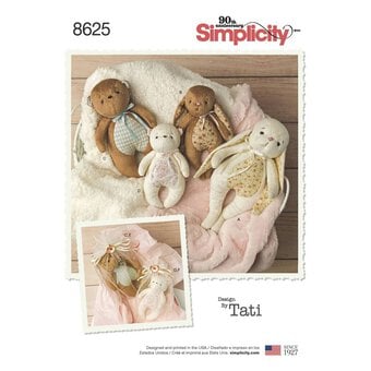 Simplicity Stuffed Animals and Gift Bags Sewing Pattern 8625