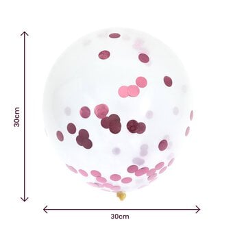 Pink Confetti Balloons 6 Pack image number 2