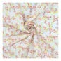 Coral and White Floral Polycotton Fabric by the Metre image number 1