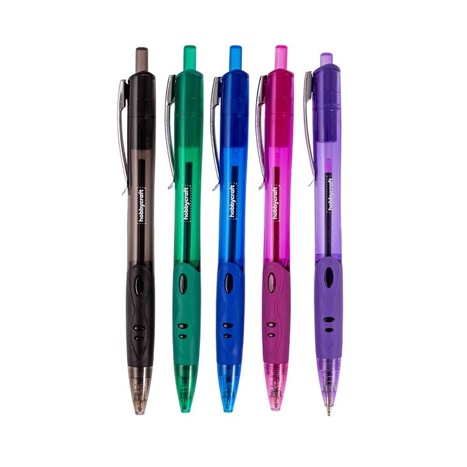 Bright Smooth Ballpoint Pens 5 Pack image number 1