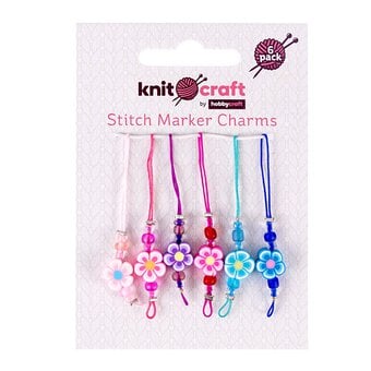 Floral Stitch Marker Charms 6 Pack  image number 2