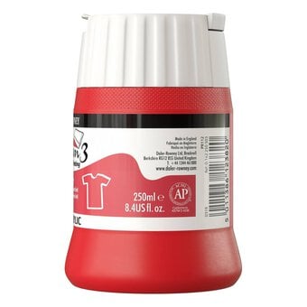 Daler-Rowney System3 Cadmium Red Hue Textile Acrylic Ink 250ml image number 2