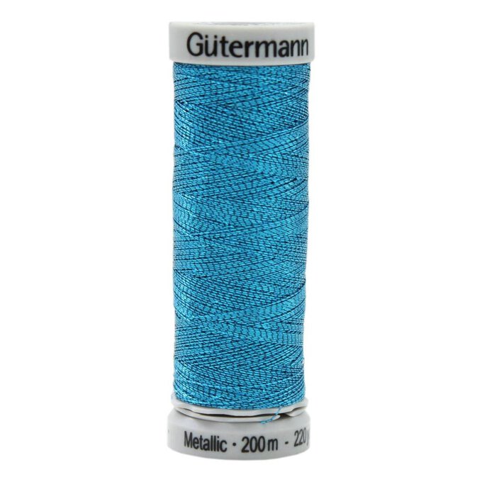 Gutermann Blue Sulky Metallic Thread 200m (7052) image number 1