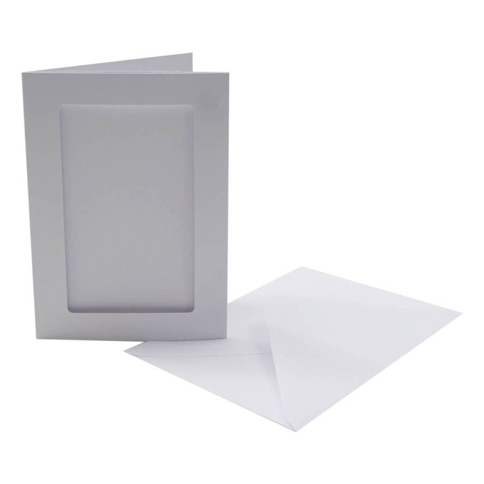 White Rectangle Aperture Cards and Envelopes A6 10 Pack image number 1