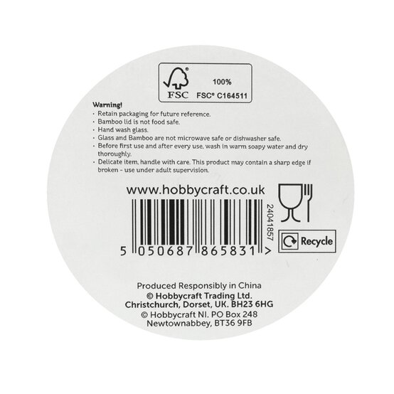 Glass Jar with Bamboo Lid 10cm x 16cm image number 5