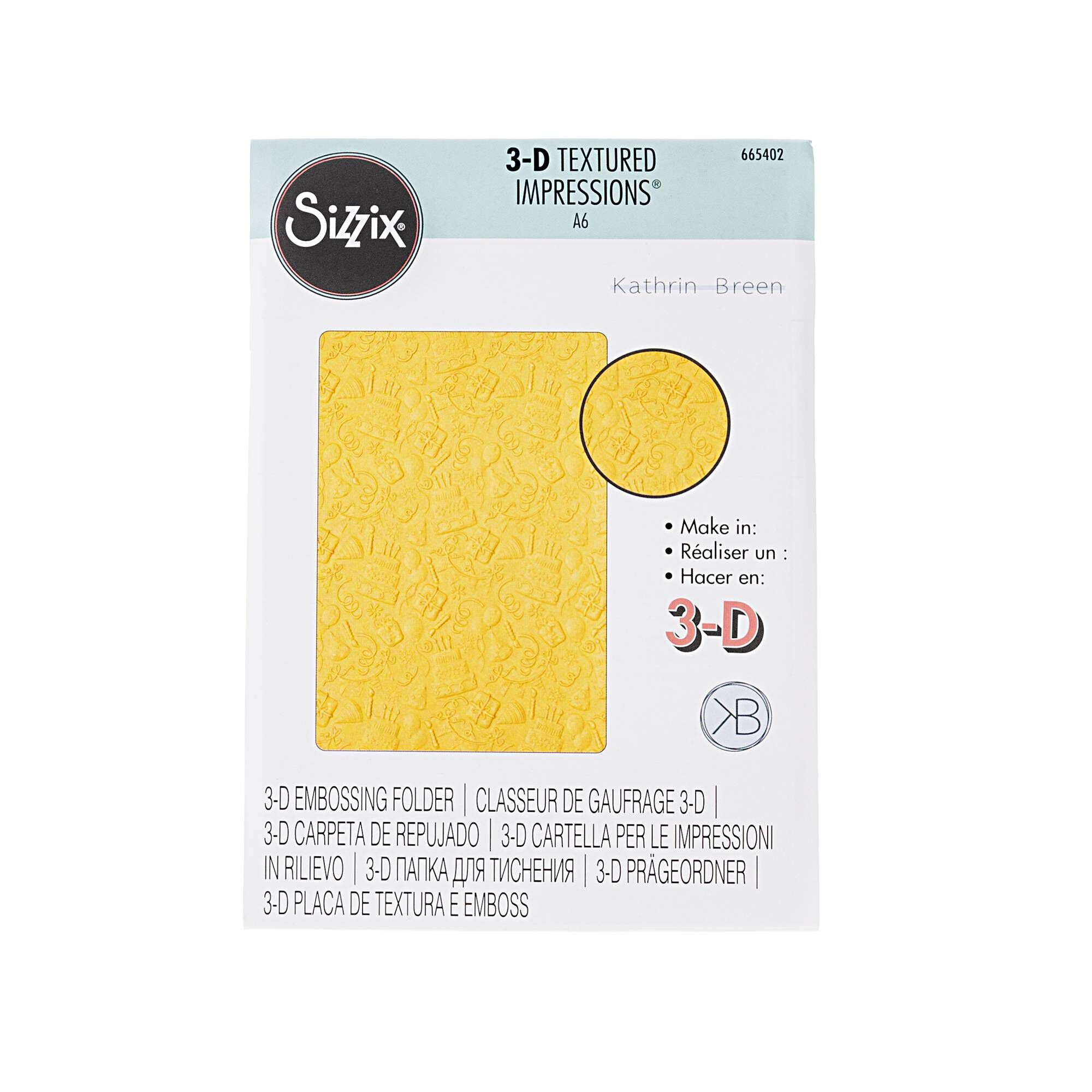 Sizzix Celebrate 3D Embossing Folder A6 Hobbycraft