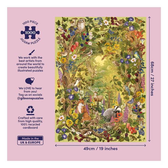 Gibsons The Art File: Sunlight Glade Jigsaw Puzzle 1000 Pieces image number 5