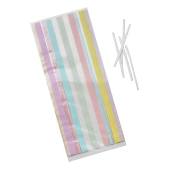 Ginger Ray Pastel Multi Stripe Treat Bags 10 Pack