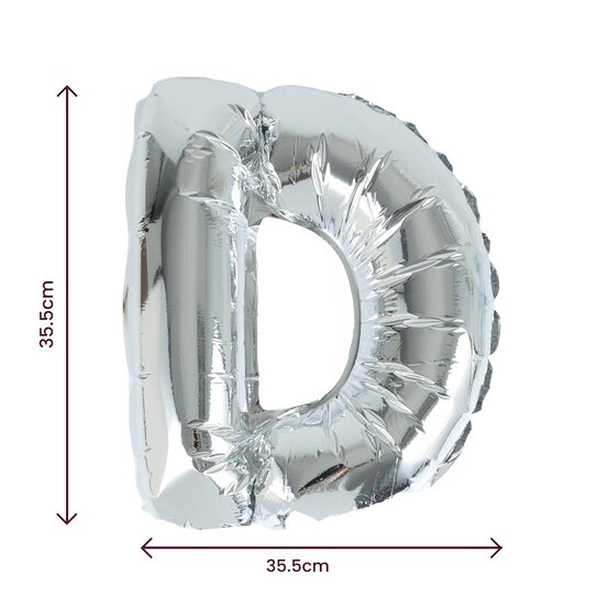 Silver Foil Letter D Balloon image number 2